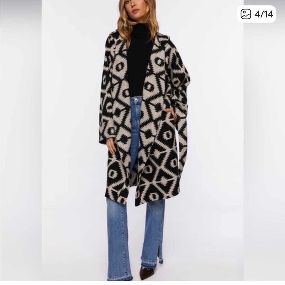 Forever 21 Geo-duster wrap coat